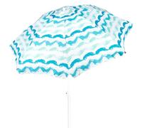 AKTIVE sombrilla de playa 200 cm olas inclinable con mástil de acero 22/25 mm, protección UV50, revestimiento plateado, sistema antiviento con 8 varillas y funda de transporte (62406)