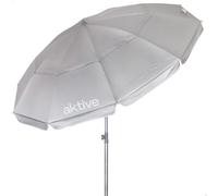 Aktive sombrilla de playa 10 varillas 220 cm gris inclinable uv50