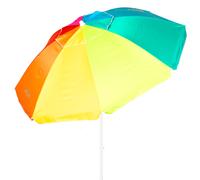 Aktive 62222 - Sombrilla de playa, 220 cm, sombrilla grande, techo de ventilación, mástil 28-32 mm, protección UV 50, Diseño multicolor, Incluye bolsa de almacenamiento, Aktive Beach