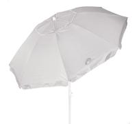 AKTIVE Sombrilla de playa, UV50, Mide D220 cm, Gris, Protección UV50, Tejido oxford, Mástil aluminio 28/32 mm, 8 varillas, Incluye funda de transporte con asa de hombro (62489)