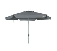 AKTIVE Sombrilla Grande hexagonal jardín, 220 cm, Color antracita, Protección UV50, Mástil acero, Tubo Ø28/32 mm, Chimenea, Inclinable y regulable en altura, Tejido poliéster (62339)