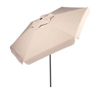 Aktive sombrilla grande jardín antiviento hexagonal inclinable marfil 230 cm c/protección uv50 y bolsa transporte
