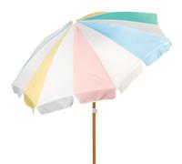 AKTIVE Sombrilla playa 8 varillas 200 cm arcoíris, mástil inclinable, protección UV50, varillas de fibra de vidrio, mástil de acero 28/32 mm, con funda de transporte, resistente al viento (62430)