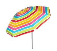 AKTIVE 62362 Sombrilla Playa Grande, Protección UV50, Inclinable y Regulable en Altura, Mástil Acero, Tejido Oxford, 8 Varillas, Sombrillas Grandes, Funda Transporte con Asa, 200 cm, Multicolor