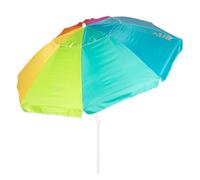 AKTIVE 62403 Sombrilla de Playa antiviento 240 cm, 8 Varillas de Fibra, protección UV50, inclinable, ventilación MAX+Air, mástil de Metal 28/32 mm, Tejido Oxford 90 g, Incluye Funda