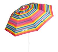 AKTIVE Sombrilla Playa Grande, Protección UV50, Inclinable y Regulable en Altura, Mástil acero, Tejido Oxford, 8 Varillas, Sombrillas Grandes, Funda Transporte con Asa, 220 cm