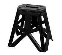 AKTIVE Taburete plegable camping, resistente al peso, Multiuso, Color negro, Peso máximo soportado de 150 kg, 41x33x39 cm, Incorpora asa de mano, Plegado compacto, Fabricado en material PP (63069)