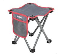 AKTIVE Taburete Plegable para Camping de Acero Resistente al Peso c/Bolsillo (63041)