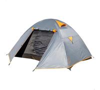 AKTIVE Tienda de campaña, Gris, 140x210x110 cm, 2 Personas, Mosquiteras, Tejido poliéster, 2 Varillas Fibra de Vidrio, 14 piquetas, Columna de Agua 800 mm, Bolsa de Transporte (63186)