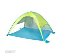 AKTIVE Tienda Playa Pop up, Azul y Verde, 175x150x105 cm, Revestimiento Plateado, UV50, Incluye 4 piquetas, Poliéster, Paravientos Plegable, Bolsa Transporte, Refugio Pesca (62532)