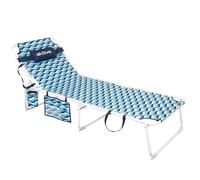 AKTIVE Tumbona plegable de playa, 200x70x88 cm, Reclinable en 4 posiciones, Estructura de acero y tejido poliéster, Cojín removible, Antivuelco, Máx. 110 kg, Asas de transporte, Modelo Aruba (62418)