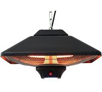 Aktobis Calefactor radiante de techo WDH-200LS con lámpara LED integrada y dos tubos de calefacción de alta eficacia (1000/2000 W)
