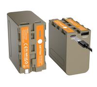 AKTTKA 2 Pack NP-F960 de Baterías Recargables 8890mAh para Sony NP-F970 NP-F550 F570 F750 F770 F930 F950 F960- Carga Rápida USB-C y Salida USB-A para Cámara, Videocámara, Luces LED, Monitores