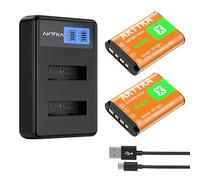 AKTTKA Batería NP-BX1 (Pack de 2, 1380mAh) y Cargador Doble con Entrada Tipo C y Pantalla LCD, Compatible con Sony ZV-1, Cyber-Shot DSC-RX100 II/III/Ⅳ/Ⅴ/Ⅵ/Ⅶ/VA, DSC-RX100M II, RX1