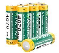 AKTTKA Baterías De Litio AA Recargables, 8 Unidades, 4070 mWh 1,5 V, Solo para Cargadores de Iones de Litio, No para Ni-MH