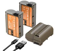 AKTTKA Baterías EN-EL15C 3000mAh (Pack de 3) con Carga Directa USB-C - Compatibles con Nikon EN-EL15/EL15C, Z8 Z7 Z6 Z5 Z6II Z7II Z6III D7500 D7200 D750 D850 D780 D7000 D610 D600 D500 - Cable 2 en 1