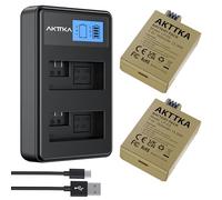 AKTTKA Baterías LP-E5 1800mAh (Paquete de 2) y Cargador Dual USB-C con Pantalla LCD - compatibles con Canon EOS 500D, 450D, 1000D, Rebel T1i, XSi, XS, Kiss X3/X2/F y más Modelos