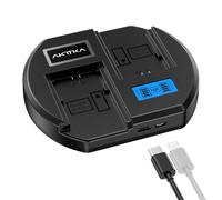 AKTTKA Cargador NP-FZ100, Cargador Rápido Doble Ranura 18W PD con USB-C para Baterías Sony, Compatible con Sony Alpha A7 III A7 IV A7R III A7R IV A7R V A9 A6600 A6700 A7C FX3 FX30 ZV-E1