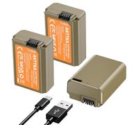 AKTTKA Lote de 3 Baterías NP-FW50 1800mAh USB-C Recargables con Cable 2 en 1, compatibles con Sony ZV-E10, A6000, A6500, A6300, A6400, A7, A7S, A7S2, A7R, A7R2, A55, A5100, A5000, A3000, A55, RX10