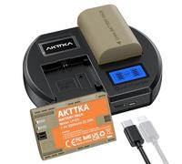 AKTTKA LP-E6 Batterie de Rechange (2 x 3000 mAh) et Chargeur Smart LED Dual USB pour Canon LP-E6, LP-E6N et Canon EOS 5D Mark II/III/IV, 5DS, 5DS R, 6D, 7D, 7D Mark II, 60D, 70D, 80D et Plus (Noir)