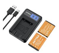 AKTTKA NP-45 NP-45A NP-45B NP-45S (2×1200mAh), Funciona con Olympus Li-40B Li-42B, Nikon EN-EL10, Fujifilm INSTAX Mini 90/FinePix XP20 XP80