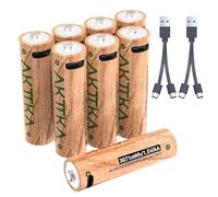 AKTTKA Paquete de 8 Baterías de Litio AA Recargables Directamente con Cable Type-C, 3071 mWh/1,5 V Voltaje Constante, 2047 mAh para Juguetes, Controles Remotos, Cámaras, Consolas de Juegos