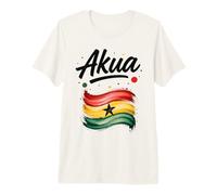 Akua Ghana Flag Nombre ghanés Regalo de cumpleaños Camiseta Premium