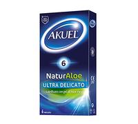 Akuel Akuel Naturaloe - Preservativos de látex con lubricante de aloe vera, 6 unidades