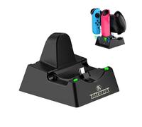 AKUMA Cyber V02 Estación de Carga para Nintendo Switch - Controlador Pro, Joy-Cons, Switch/Switch OLED/Switch Lite Carga Inteligente - Negro