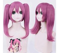 Akuma No Riddle Haru Ichinose Medium Long Straight Cosplay peluca para mujer Anime 50cm Pelo sintético Púrpura Dos garras Clip Cola de caballo