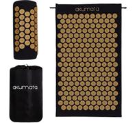 Akumata Colchoneta de acupresión clásica con almohada masajeadora de espalda 1 un. Black and Gold