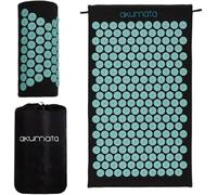 Akumata Colchoneta de acupresión clásica con almohada masajeadora de espalda 1 un. Black and Mint