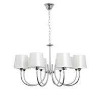 Akunadecor lampara guadalajara 8xe14 cromo pantalla blanco de