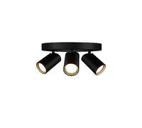 Akunadecor - Plafón De Techo De 3 Focos De La Serie Sal Negro De