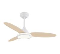 AKUNADECOR Ventilador Dc Mahon Blanco Madera Led Dimable Con Memoria De Color