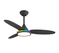 AKUNADECOR Ventilador Dc Mahon Negro Led Dimable Con Rgb Y Memoria De Color