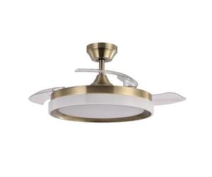 AKUNADECOR Ventilador Dc Zenit Dorado Led Con Memoria Y Control Remoto