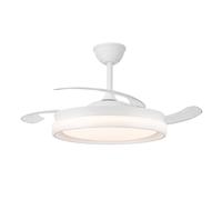 Akunadecor - Ventilador de techo modelo ECOBRIS motor DC 6 velocidades Tecnología Led 45W sistema CCT 4400 Lúmenes, Control remoto con temporizador, luz regulable en color e intensidad, Memoria motor