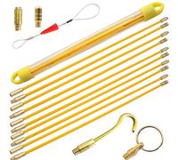 Akuoly Guia pasacables de fibra de vidrio 33cm x 10 Juego de varillas pasacables, amarillo