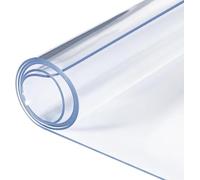 Akuops Mantel PVC Impermeable Transparente, Espesor 1mm, Protector Mesa Rectangular Sin Olor, Mantel Antimanchas para Mesa en Comedor y Oficina, 100x250cm/3.3x8.25ft