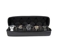 Akura - Caja de almacenamiento de 5 relojes con cojín de esponja para 5 relojes, color negro