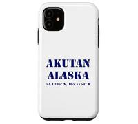 Akutan Alaska USA Coordenadas Souvenir Carcasa para iPhone 11