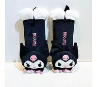 Akutoer Kawaii - Funda para cinturón de seguridad de automóvil, lindo juego de 2 piezas, correa de asiento de anime, protector de cuello, decoración de coche para mujeres (Kuro)