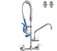 Akwadu - Grifo de fregadero comercial con pulverizador para personal de restaurante: grifo de fregadero de cocina comercial de montaje en pared con spray de preenjuague para cocina, grifo de 25