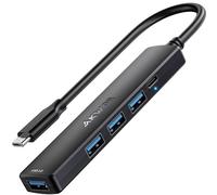 AKWOR Hub USB C de 4 puertos, concentrador USB 3.0 con puerto USB C alimentado/datos, base USB C extensor USB para laptop tipo C, MacBook, iMac, Dell, HP y más