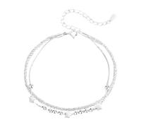 akwuiopt : Pulsera de cuentas estrelladas de doble capa, una opción de joyería moderna y elegante que muestra perfectamente tu encanto y estilo de personalidad, talla única, Zinc, No es una piedra
