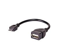 Akyga - (ak- ad- 09) adaptador con 15 cm cable usb- af a microusb- b negro