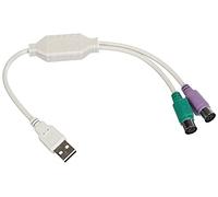 AKYGA AK-AD-15 - Adaptador USB A macho a 2 conectores PS/2 hembra en Y con cable de 25 cm