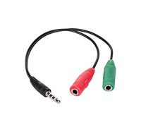 Akyga AK-AV-08 - Adaptador de Audio (Conector Macho a Conector Hembra, 15 cm)