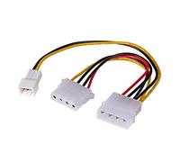Akyga AK-CA-35 Molex - Cable Adaptador de Corriente (Macho/Macho, 3 Pines, 12 V, 15 cm)